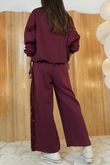 Soft Tech Sequin Sleeve Sweatshirt Burgundy /8=